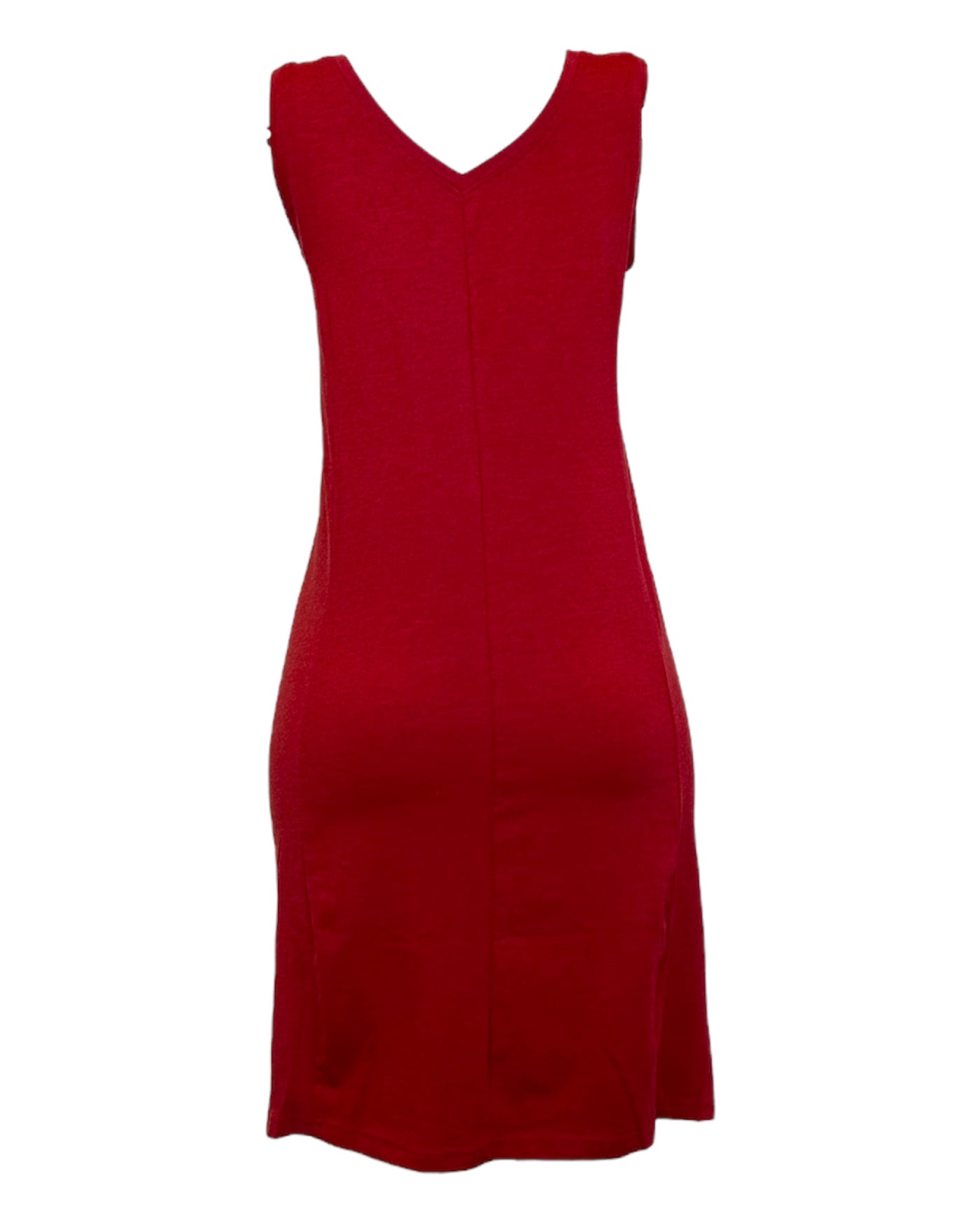 Jolie robe rouge d'été pour femme sans manche en coton biologique