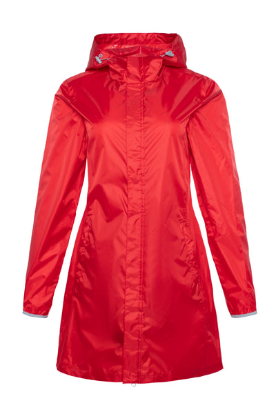 Manteau De Pluie Femme MADSea PU Rouge - Imperméable Classique Doublé Rayé - Coupe-Vent Et Respirant